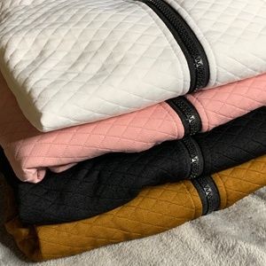 Bomber jacket 4 piece set (pink, white, tan , and black)